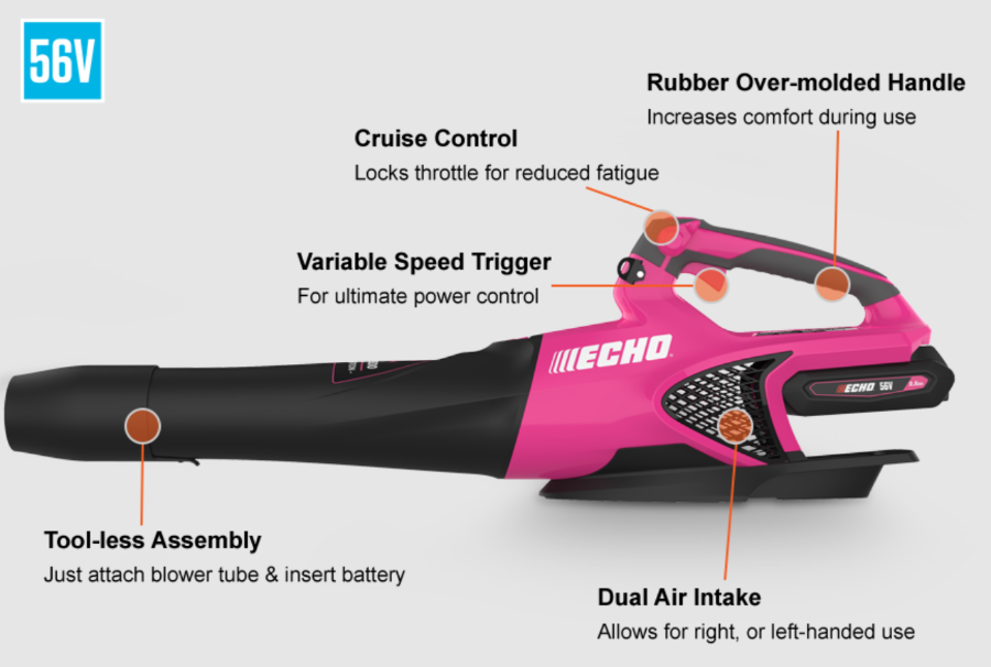 ECHO DPB 2500 handheld blower in pink