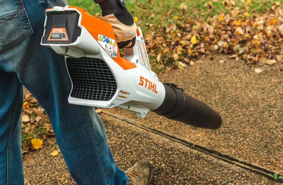 STIHL BGA 60 handheld blower in use