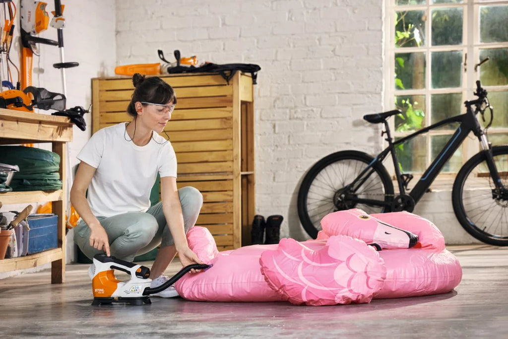 Inflate your favorite water toys and even camping air mattresses with this STIHL battery compressor