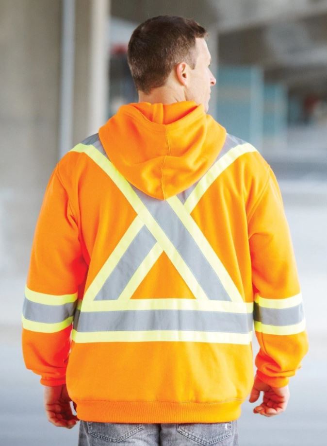 FORCEFIELD - Orange Hi Vis Safety Hoodie back side