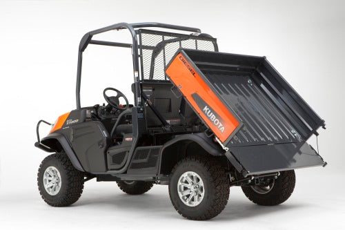 With the flick of a single lever, the hydraulic-lift cargo box rises and your cargo slides out.