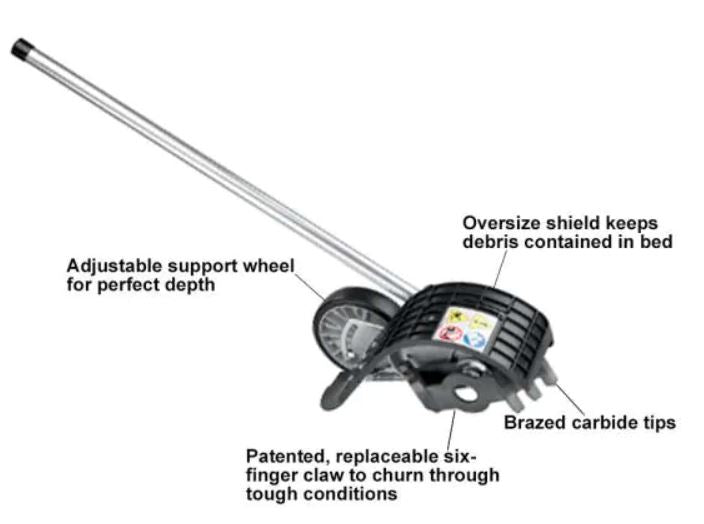 ECHO Bed Re-definer Attachment 99944200465 Specifications. This attachment works on ECHO PAS-280 and PAS-2620 Power Heads