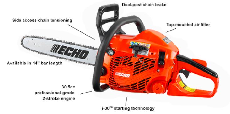 ECHO CS 310 chainsaw with specs