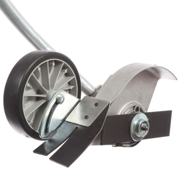 Clog-resistant, open-faced metal shield ECHO 99944200470 curved shaft edger attachment