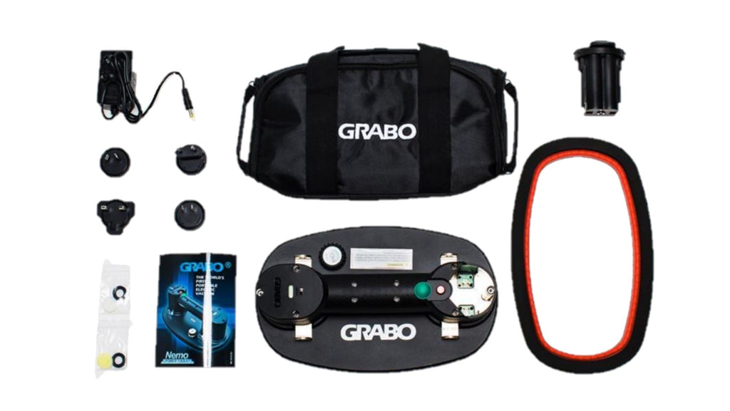 Box Includes : Classic Grabo tool (2021 version), a mechanical pressure gauge with protective rubber cover, a multi socket charger, one seal (1 in total), one battery (1 in total), an English manual and a tough canvas carry bag