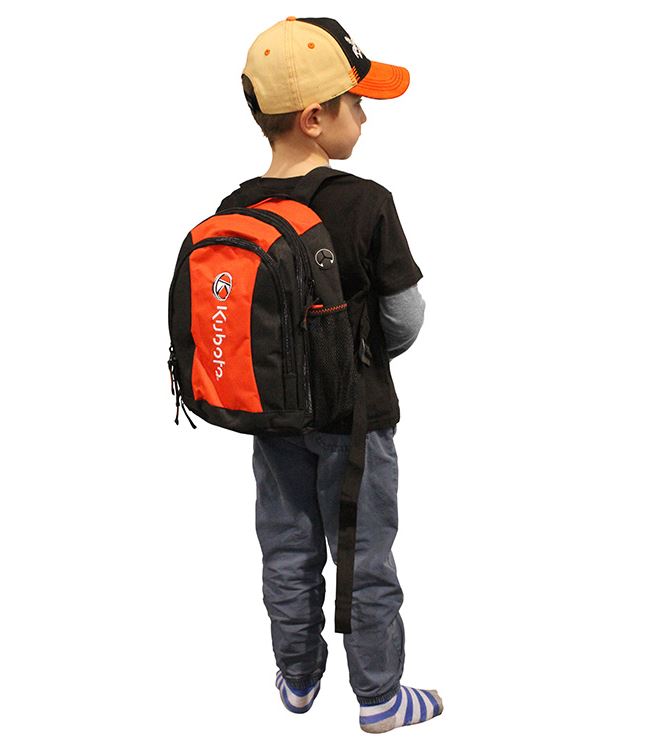 With ample storage space, extendable pocket and a durable outer shell, the Kubota - Micro Backpack is the perfect daily companion!  Makes the perfect personal bag/ carry-on for a child!