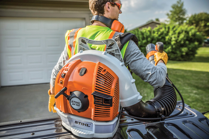 The STIHL BR700 is an ultra high-performance professional blower w/ length-adjustable blower tube and handle position adjustment.