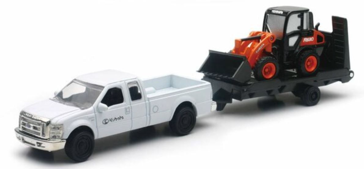 Kubota R630 Loader Toy with Chevy Pick up and Trailer