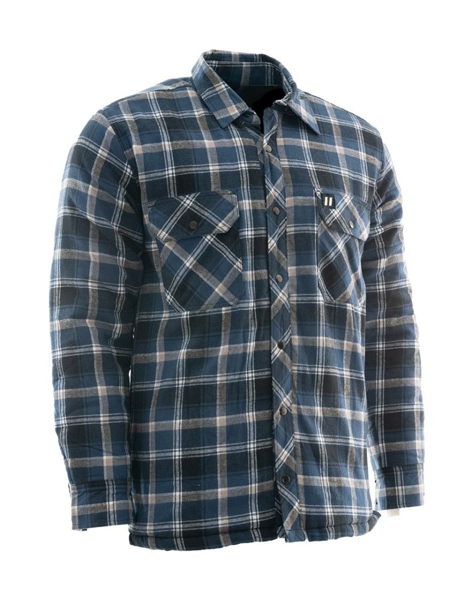 Blue Plaid Quilted Flannel Shirt