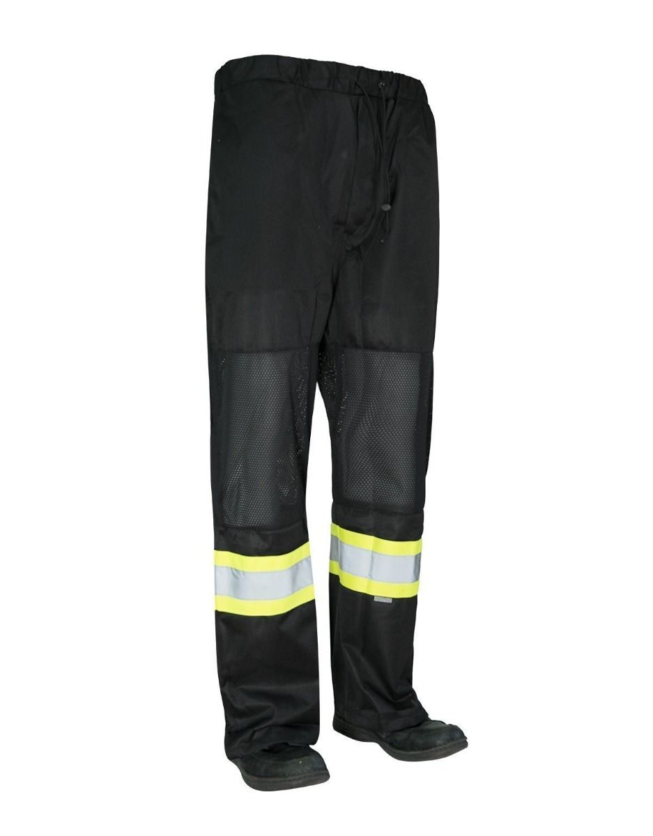 Hi Vis Safety Tricot Traffic Pants with Vented Legs (Black)