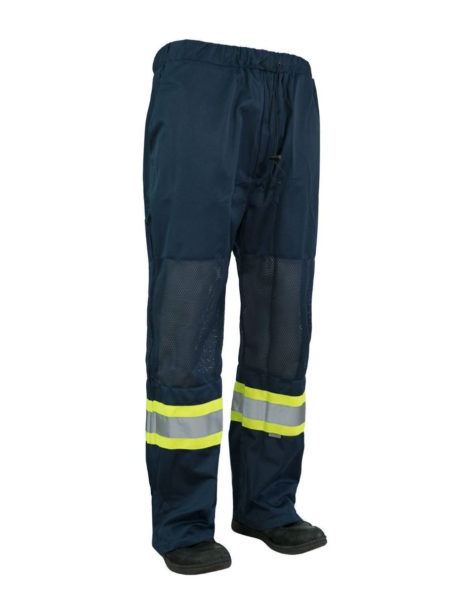 Hi Vis Safety Tricot Traffic Pants with Vented Legs (Navy)
