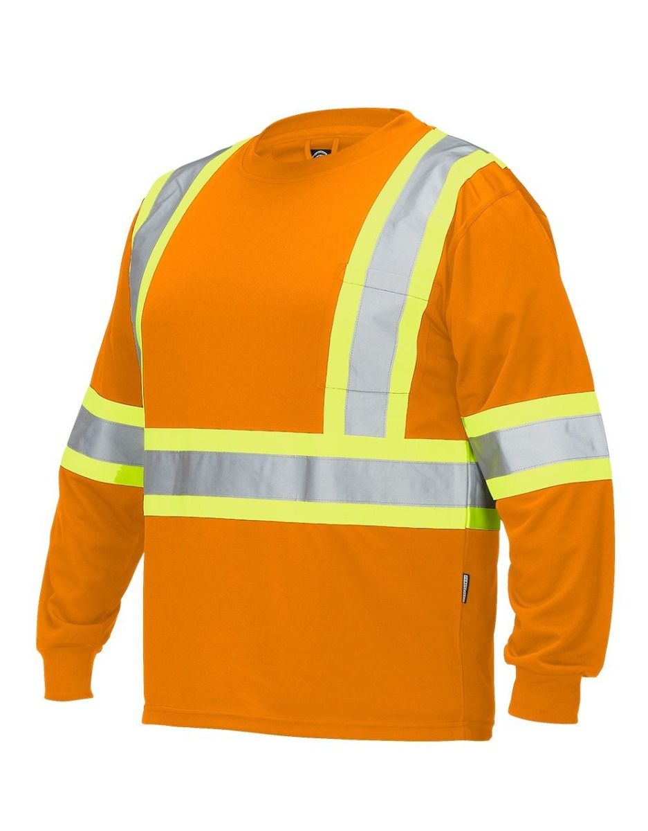 Hi Vis Safety Crew Neck Long Sleeve (Orange)