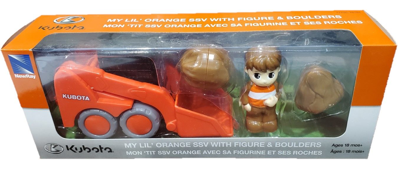 Kubota My Lil' Orange SSV Skid Steer w/ Figure & Boulders Set box package