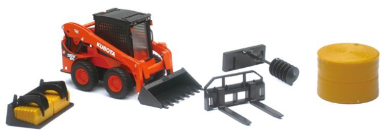 Kubota SSV65 Skid Steer Toy with Loader and Attachments