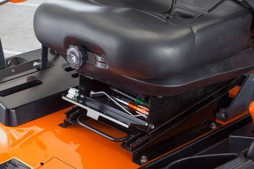 Conveniently located under the seat it provides fast access storage for your tools. It’s also an ideal place to store your operator manual for quick and easy reference while on the job.