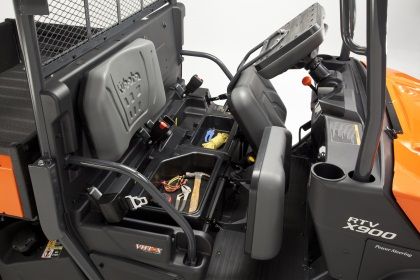 Large compartments under the split-bench seats provide plenty of convenient storage space for tools, tie-downs, and personal items.