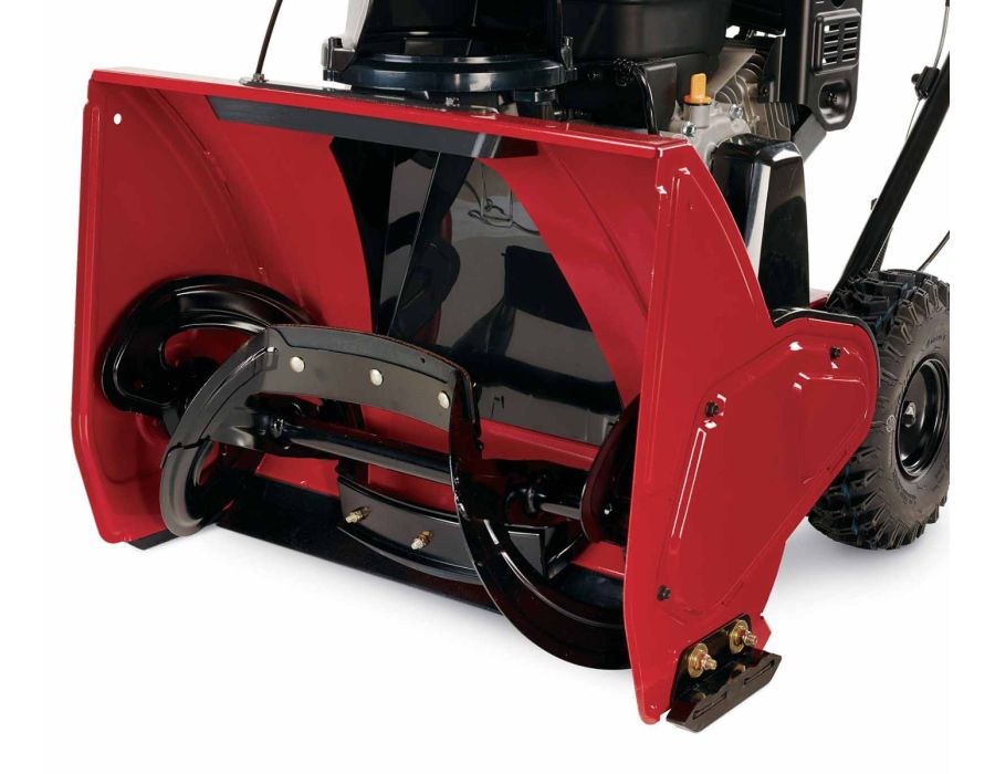 Tall, open auger housing, free of obstacles reduces clogging in deep snow. The all steel rotor has a (1) helical design which quickly breaks up and gathers snow to the (2) center section that throws snow far through it's tall chute opening. 