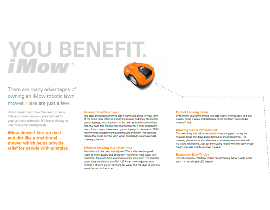 STIHL RMI 632 P iMow Robotic Lawn Mower Benefits