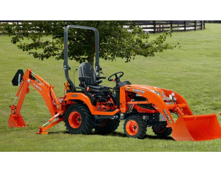 Image of Lawn tractor with backhoe loader