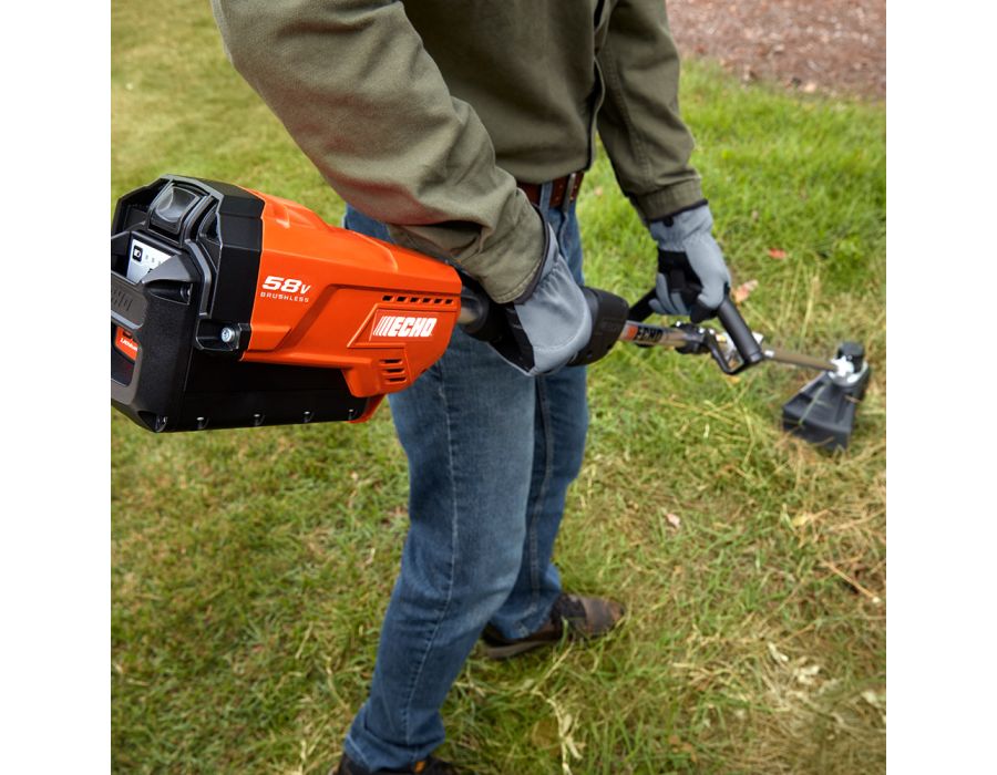 ECHO 58V Dedicated Trimmer with 2AH Battery & Charger in action