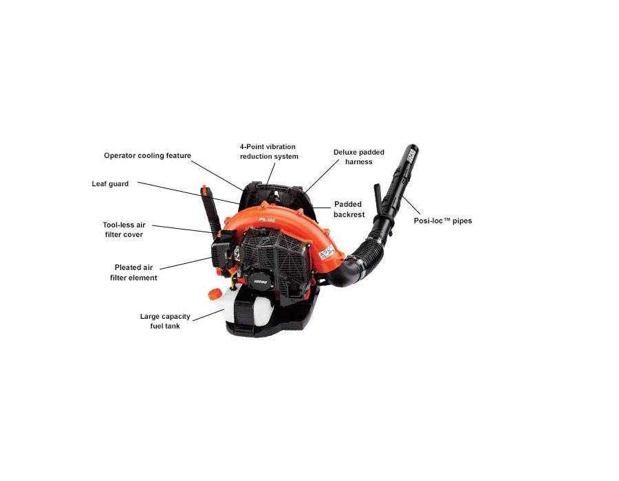 ECHO PB580H backpack blower with specs