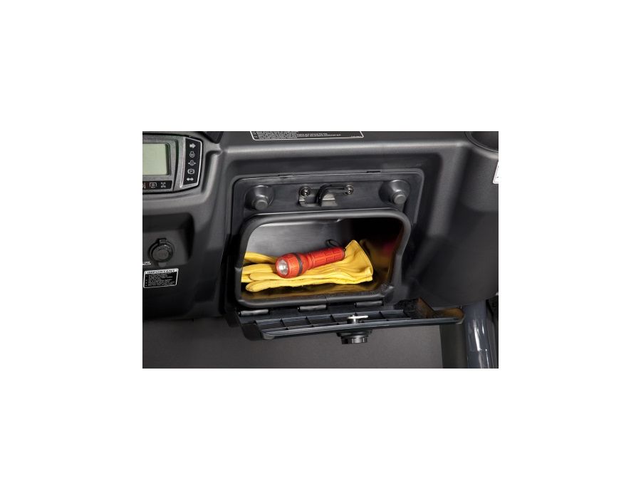 A large glove box on the passenger side provides fast access to critical tools and personal effects