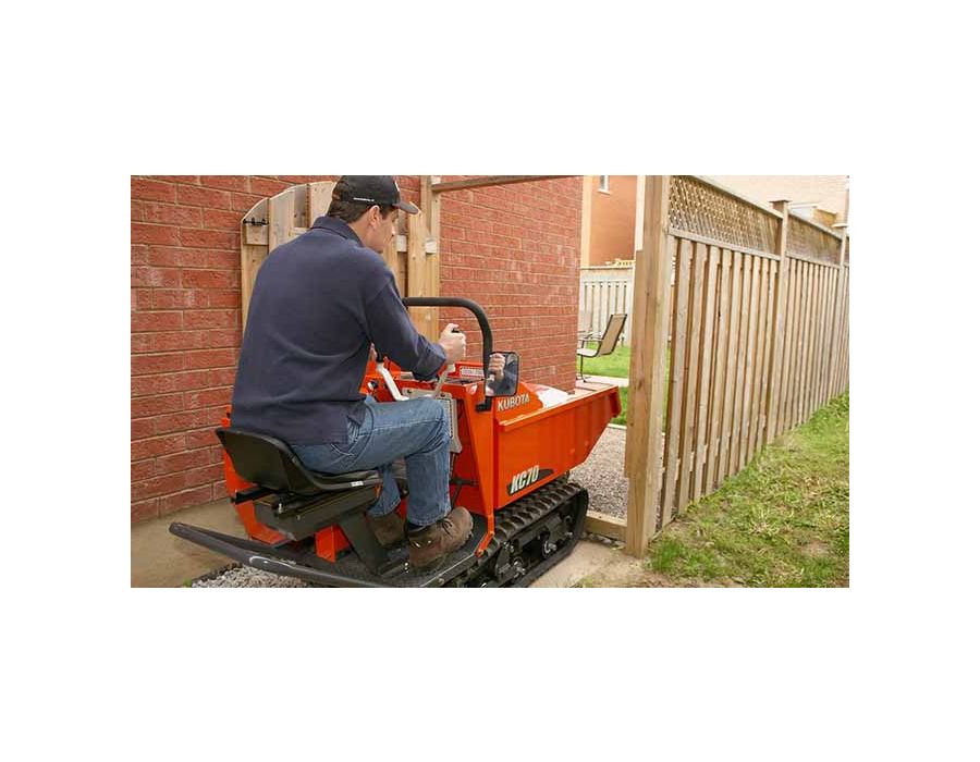 Kubota KC70 squeezes through even the smallest of openings with an overall width of 34 inches