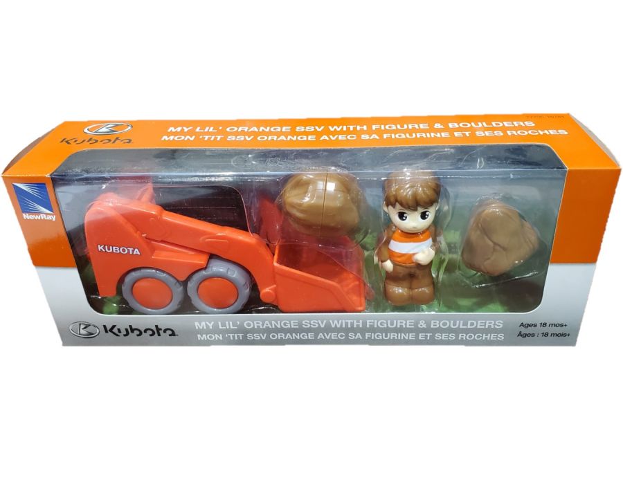 Kubota My Lil' Orange SSV Skid Steer w/ Figure & Boulders Set box package