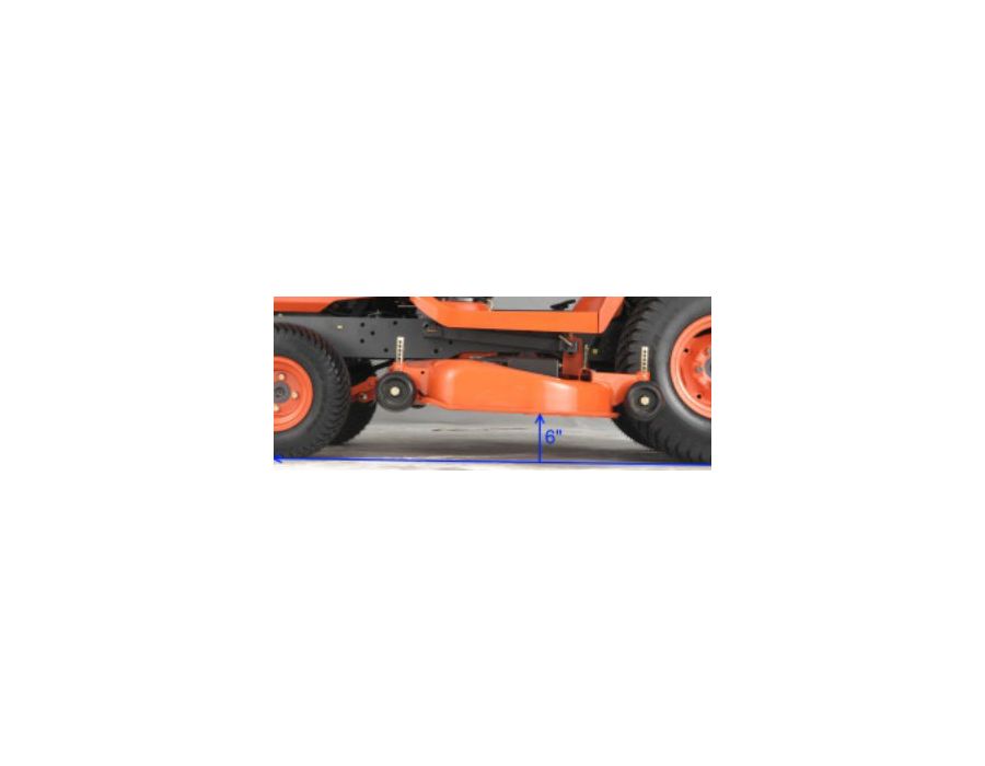  All BX Models offer a clearance of 6 inches under the mower deck when in the fully raised position.