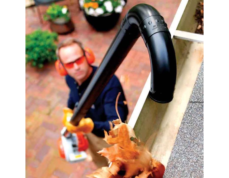 Add the Blower Gutter Kit onto your blower to clean eaves troughs quickly and easily!